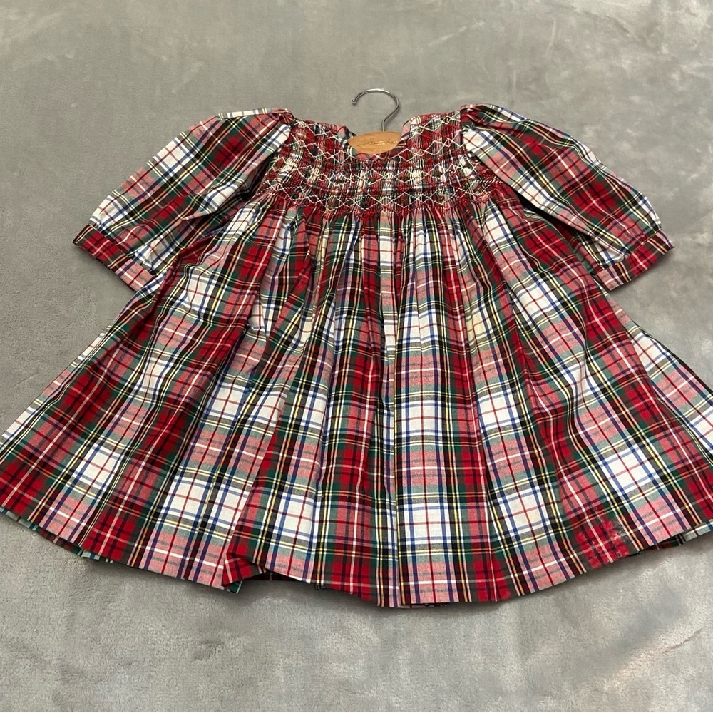 Strasburg tartan plaid dress red white 27463